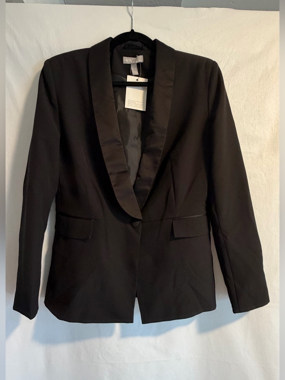 ASOS Black Satin-Lapel Blazer